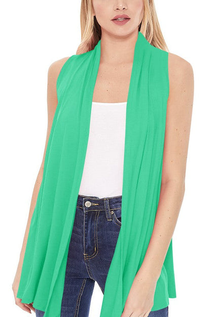 Solid, long body open front vest in a loose fit Shop Style & More | Fresh Looks, Everyday Deals & Free Shipping