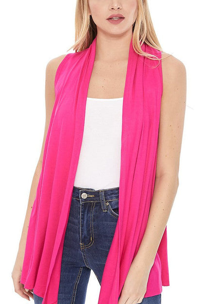 Solid, long body open front vest in a loose fit Shop Style & More | Fresh Looks, Everyday Deals & Free Shipping