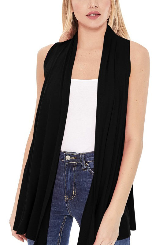 Solid, long body open front vest in a loose fit Shop Style & More | Fresh Looks, Everyday Deals & Free Shipping