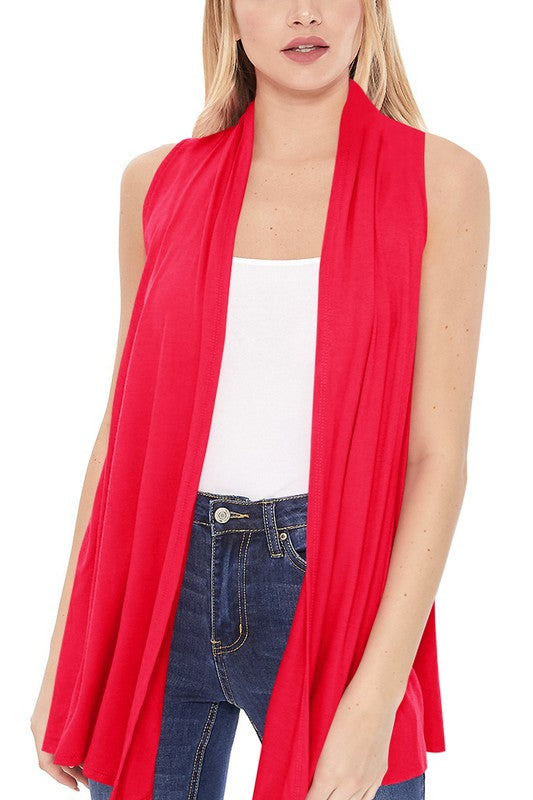 Solid, long body open front vest in a loose fit Shop Style & More | Fresh Looks, Everyday Deals & Free Shipping