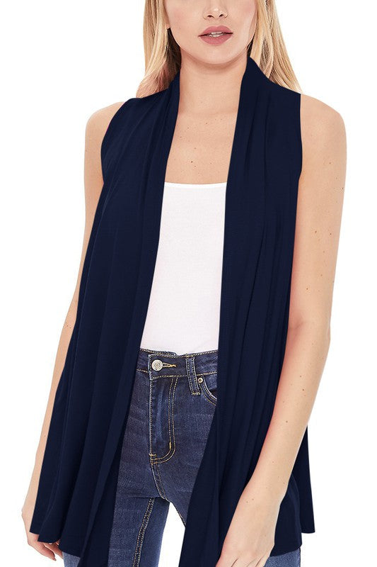 Solid, long body open front vest in a loose fit Shop Style & More | Fresh Looks, Everyday Deals & Free Shipping