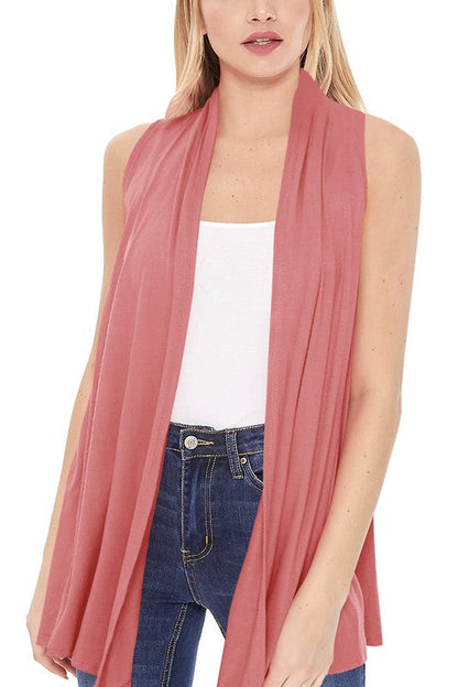 Solid, long body open front vest in a loose fit Shop Style & More | Fresh Looks, Everyday Deals & Free Shipping