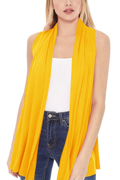 Solid, long body open front vest in a loose fit Shop Style & More | Fresh Looks, Everyday Deals & Free Shipping