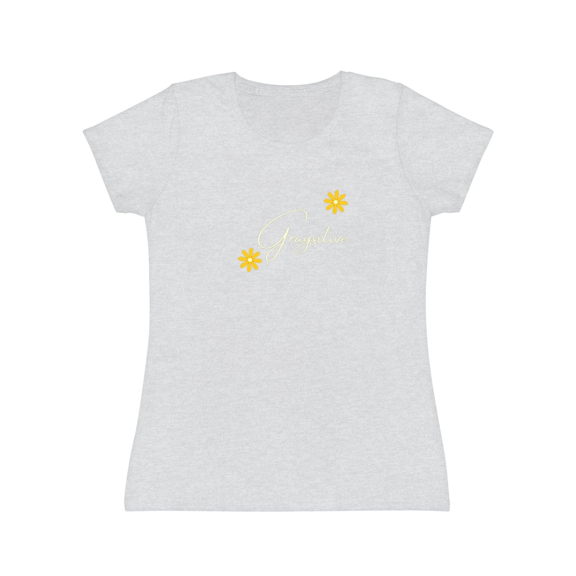Women's Iconic T-Shirt graysitive with flowers Grayceful LLC