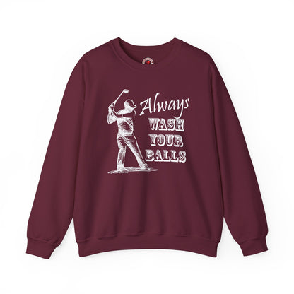 Always Wash Your Balls Golf Crewneck Sweatshirt The Devil's Pickle