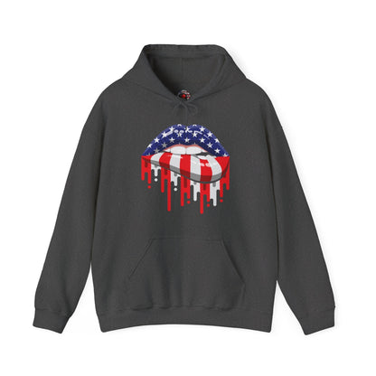 American Flag Lips Hooded Sweatshirt The Devil's Pickle
