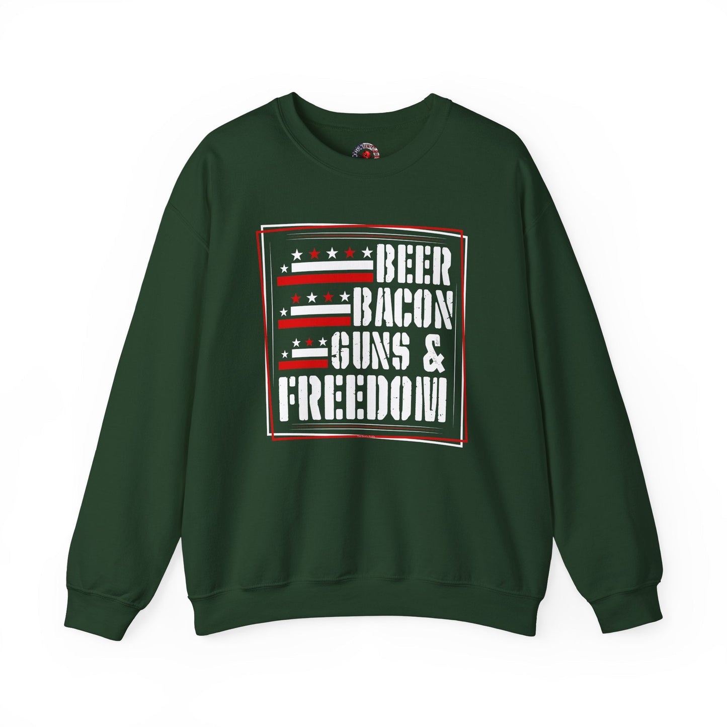 Beer Bacon Guns and Freedom Crewneck Sweatshirt The Devil's Pickle