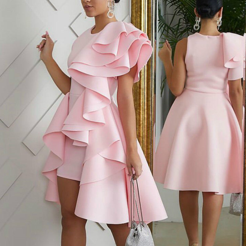 Ruffled Sexy Sleeveless Dress Slim Bag Hip Skirt Banquet Evening Dress See size chart under “more details” The Fashion Celestial