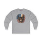 American Flag Skull Long Sleeve Tee The Devil's Pickle