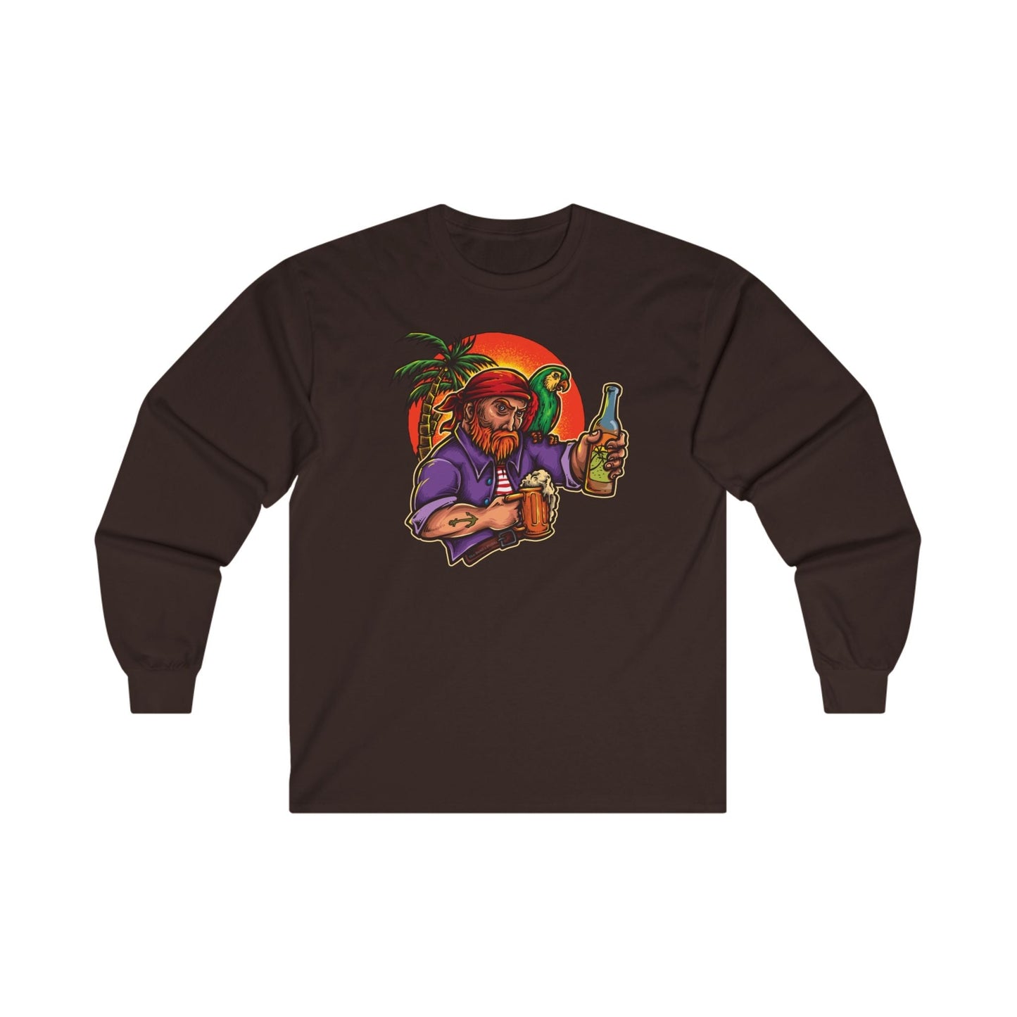 Sunset Pirate Beer Long Sleeve Tee The Devil's Pickle