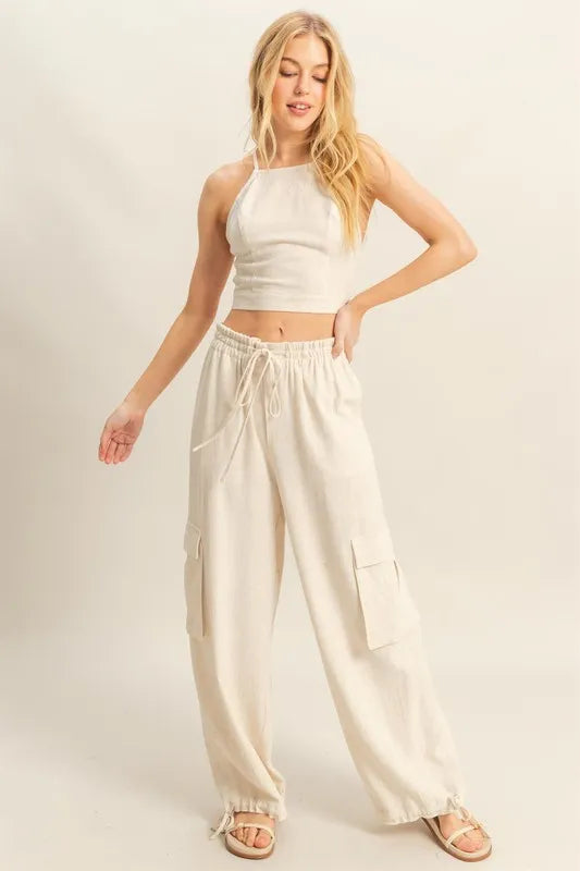 HYFVE Crop Top and Cargo Pants Set West2East Surf