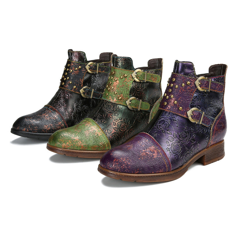 Retro Womens Rivet Belt Buckle Fashion Boots See size chart under “more details” The Fashion Celestial
