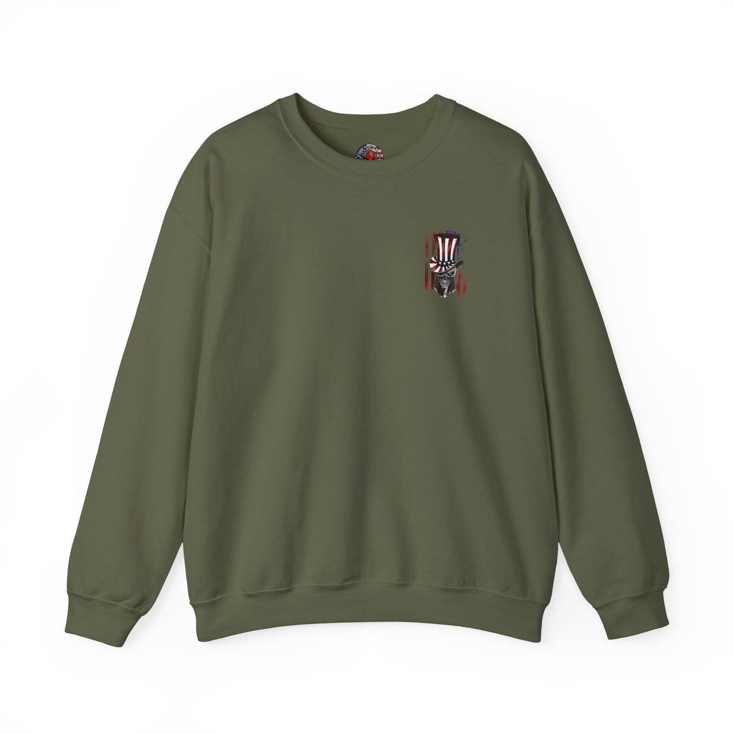 Patriotic Skull Crewneck Sweatshirt The Devil's Pickle