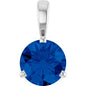 14K White Lab-Grown Blue Sapphire Pendant Ethereal Legacy Boutiques