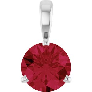 14K White Lab-Grown Ruby Pendant Ethereal Legacy Boutiques