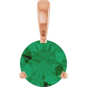 14K Rose Lab-Grown Emerald Pendant Ethereal Legacy Boutiques