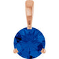 14K Rose Lab-Grown Blue Sapphire Pendant Ethereal Legacy Boutiques