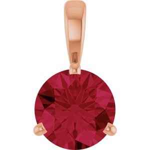 14K Rose Lab-Grown Ruby Pendant Ethereal Legacy Boutiques