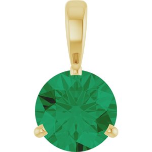 14K Yellow Lab-Grown Emerald Pendant Ethereal Legacy Boutiques