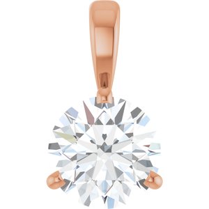 14K Rose 1 CT Lab-Grown Diamond Pendant Ethereal Legacy Boutiques