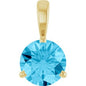 14K Yellow Lab-Grown Aqua Sapphire Pendant Ethereal Legacy Boutiques