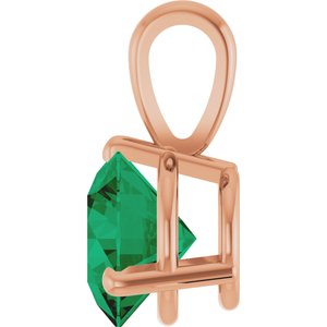 14K Rose Lab-Grown Emerald Pendant Ethereal Legacy Boutiques