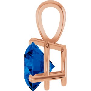 14K Rose Lab-Grown Blue Sapphire Pendant Ethereal Legacy Boutiques
