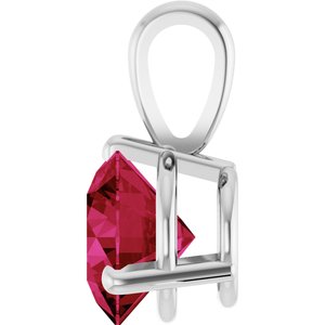 14K White Lab-Grown Ruby Pendant Ethereal Legacy Boutiques
