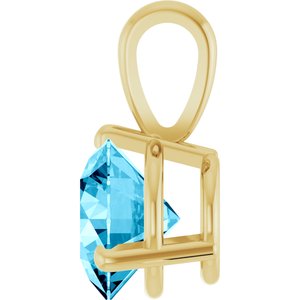 14K Yellow Lab-Grown Aqua Sapphire Pendant Ethereal Legacy Boutiques
