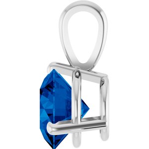 14K White Lab-Grown Blue Sapphire Pendant Ethereal Legacy Boutiques