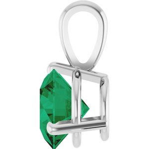 14K White Lab-Grown Emerald Pendant Ethereal Legacy Boutiques