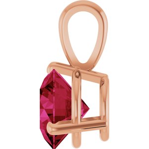 14K Rose Lab-Grown Ruby Pendant Ethereal Legacy Boutiques