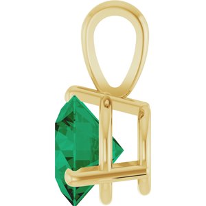 14K Yellow Lab-Grown Emerald Pendant Ethereal Legacy Boutiques