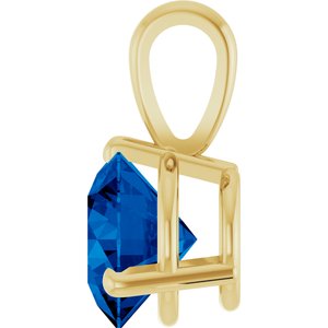 14K Yellow Lab-Grown Blue Sapphire Pendant Ethereal Legacy Boutiques