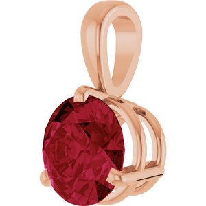 14K Rose Lab-Grown Ruby Pendant Ethereal Legacy Boutiques