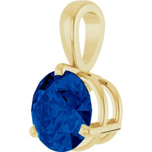 14K Yellow Lab-Grown Blue Sapphire Pendant Ethereal Legacy Boutiques