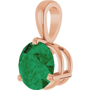14K Rose Lab-Grown Emerald Pendant Ethereal Legacy Boutiques