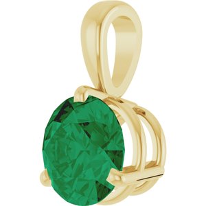 14K Yellow Lab-Grown Emerald Pendant Ethereal Legacy Boutiques