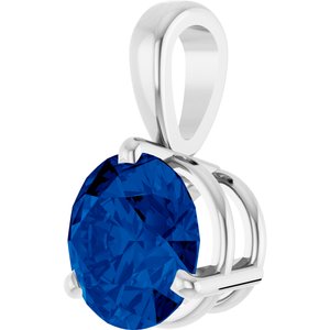 14K White Lab-Grown Blue Sapphire Pendant Ethereal Legacy Boutiques