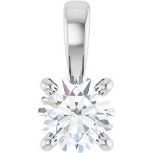14K White 1/4 CT Lab-Grown Diamond Pendant Ethereal Legacy Boutiques