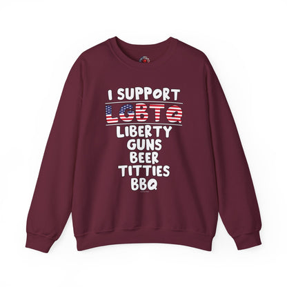 I Support LGBTQ Crewneck Sweatshirt The Devil's Pickle