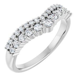 Platinum 3/8 CTW Lab-Grown Diamond Contour Band Ethereal Legacy Boutiques