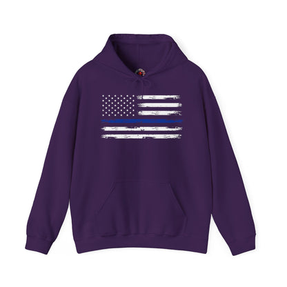 Thin Blue Line American Flag Hooded Sweatshirt The Devil's Pickle
