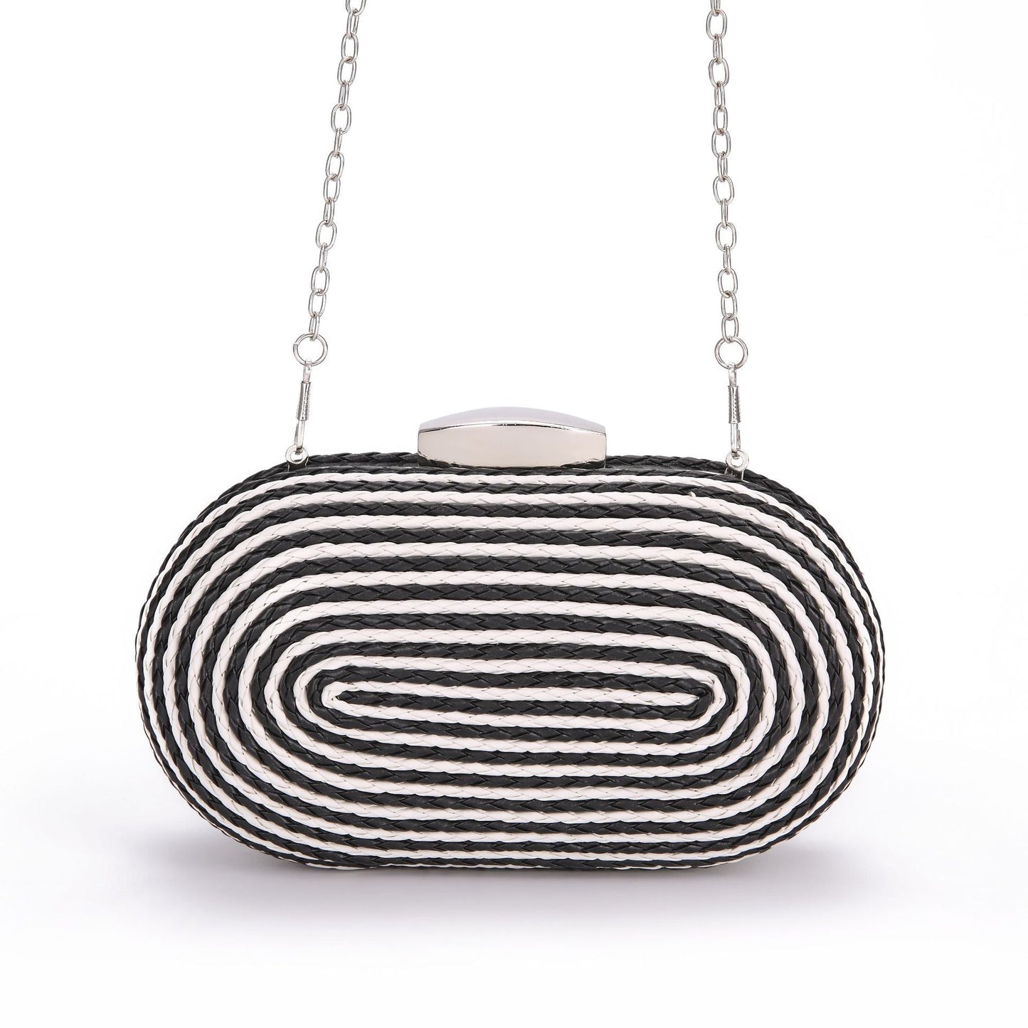 Fashionable oval crossbody woven bags