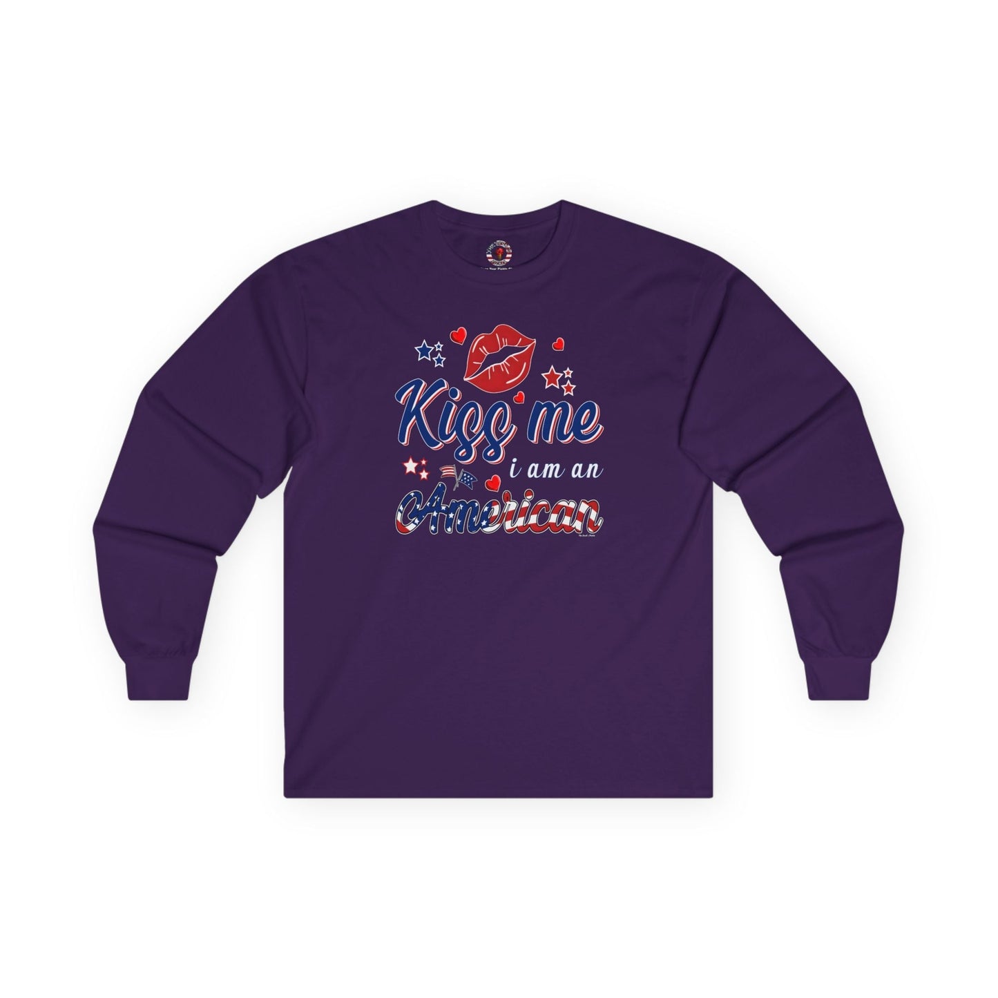 Kiss Me I Am An American Long Sleeve Tee The Devil's Pickle