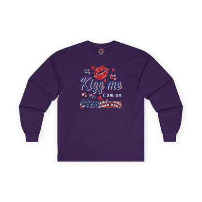 Kiss Me I Am An American Long Sleeve Tee The Devil's Pickle