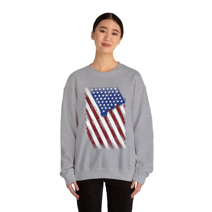 Distressed American Flag Crewneck Sweatshirt The Devil's Pickle