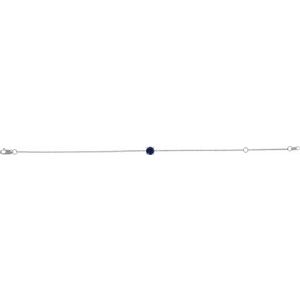 14K White Lab-Grown Blue Sapphire  6 1/2-7-1/2" Bracelet Ethereal Legacy Boutiques