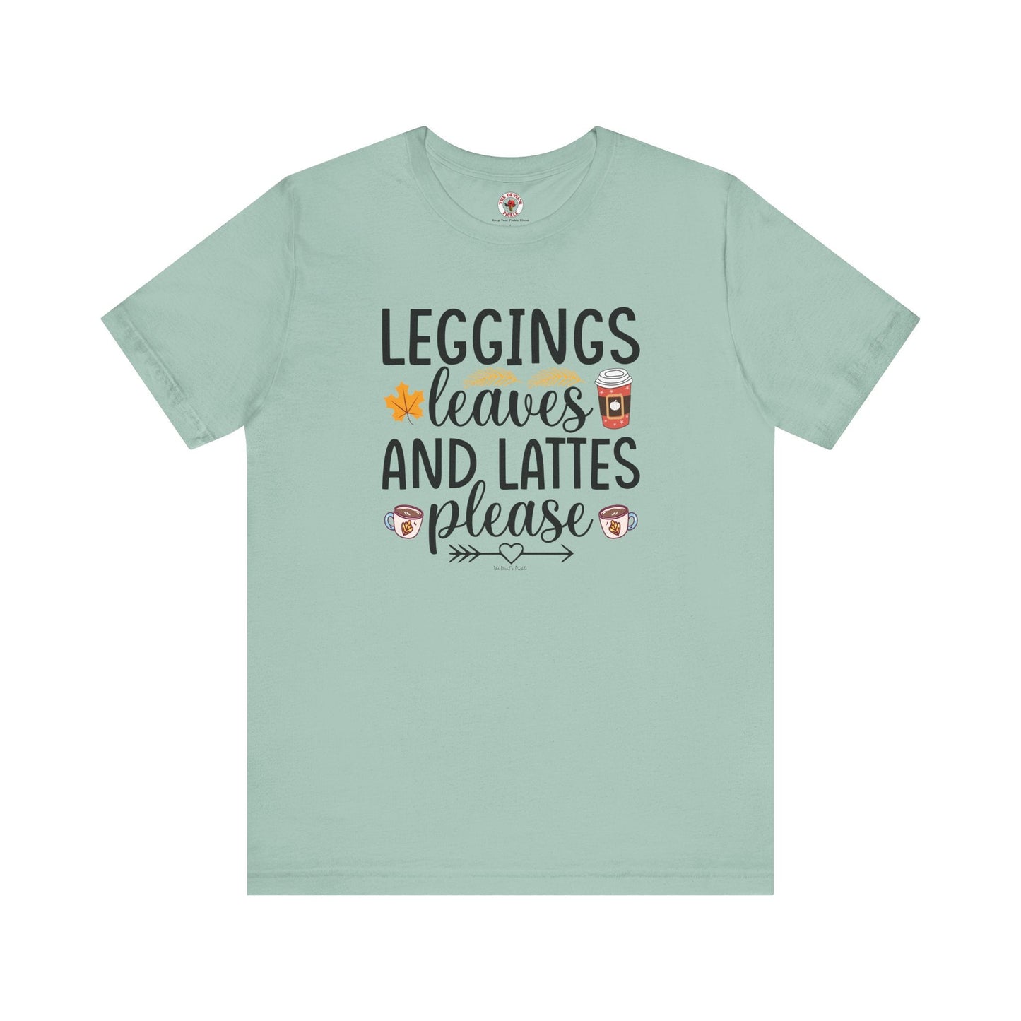 Leggings Leaves and Lattes Please T-Shirt