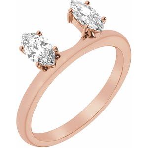 14K Rose 1/2 CTW Lab-Grown Diamond Wrap-Style Ring Enhancer Ethereal Legacy Boutiques